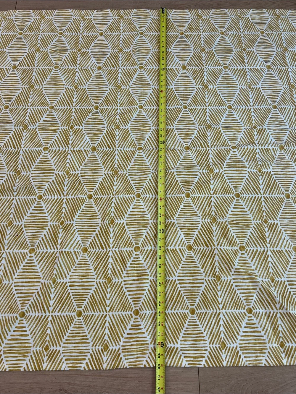 Boho Heni Goldenrod Yellow on Natural Curtains 50 by 88 inches